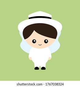 Vector illustration of a beekeeper. Simple flat style. svg