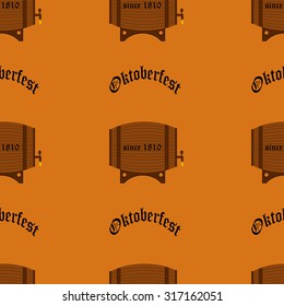 Vector illustration of Beer barrel seamless pattern background.