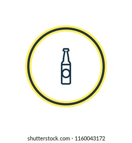 Vector illustration of beer bottle icon line. Beautiful celebrate element also can be used as ale icon element.