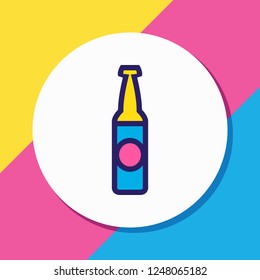 Vector illustration of beer bottle icon colored line. Beautiful celebrate element also can be used as ale icon element.