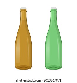 Vector illustration of beer bottle isolated on white background