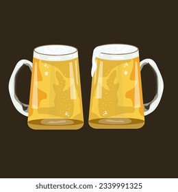 vector illustration of beer bottles. 
