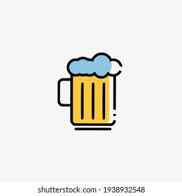 Vector illustration of beer breakfast icon