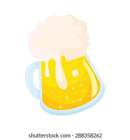 A vector illustration of beer and its bubble in a mug.