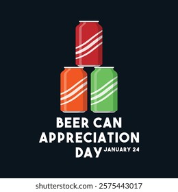 Vector Illustration of Beer Can Appreciation Day. January 24. Eps 10.