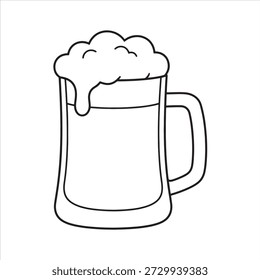 Ilustración vectorial de un dibujo para colorear de cerveza