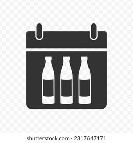 Ilustración vectorial del icono del día de la cerveza en color oscuro y fondo transparente (PNG).
