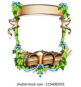 Vector illustration for a beer festival. Colorful invitation template or card.