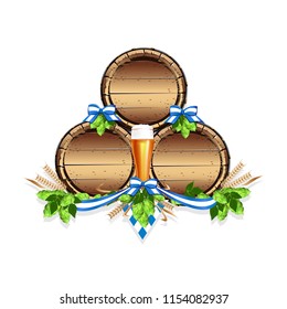 Vector illustration for a beer festival. Colorful invitation template or card.
