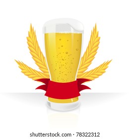 Vector illustration of a Beer glass with label