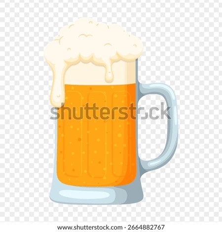 Vector illustration of Beer glass on transparent background