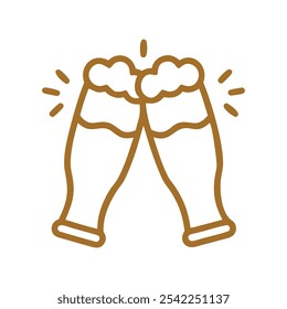 Vector illustration of a beer glass silhouette and beer bottle icon.