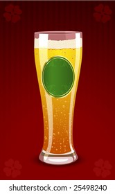 Vector illustration of a beer glass for St. Patrick?s Day