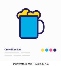 Vector illustration of beer icon colored line. Beautiful lifestyle element also can be used as ale mug icon element.