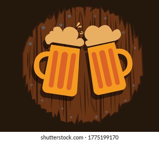 the vector illustration beer (icon pub)