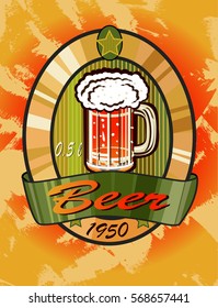 vector illustration of a beer label, or any other alcoholic beverage