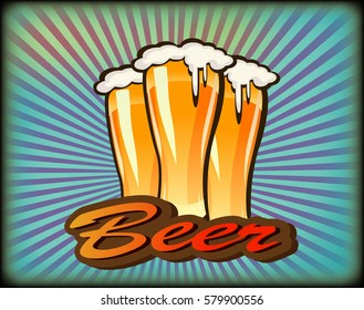 vector illustration of a beer label, or any other alcoholic beverage
