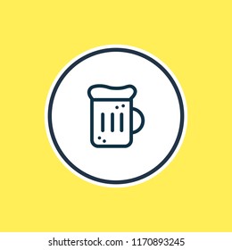 Vector illustration of beer mug icon line. Beautiful celebrate element also can be used as froth icon element.