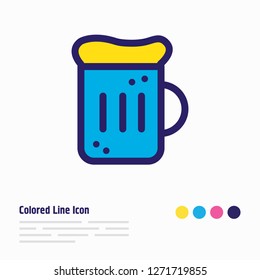 Vector illustration of beer mug icon colored line. Beautiful celebration element also can be used as froth icon element.