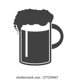 Vector illustration of beer in mug icon on white background.