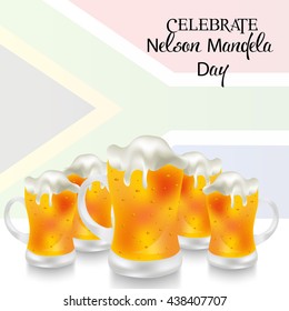 Vector illustration of a Beer Mug for International Nelson Mandela Day.