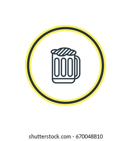 Vector Illustration Of Beer Outline. Beautiful Beverage Element Also Can Be Used As Draught Element.