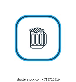 Vector Illustration Of Beer Outline. Beautiful Drinks Element Also Can Be Used As Draught Element.