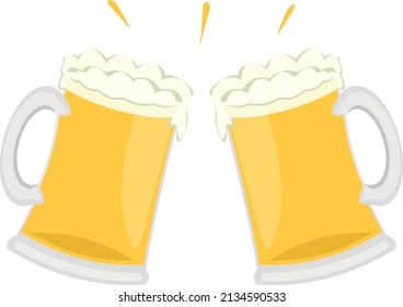 Ilustración vectorial de la tostada de cervezas