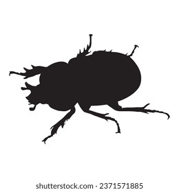 Vector Illustration of Beetle Silhouette