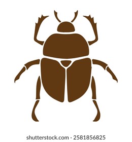 vector illustration of a beetle, Silhouette design of dung beetle logo