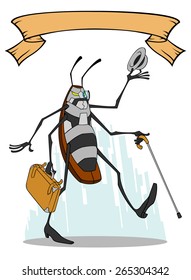 vector illustration beetle steampunk style
