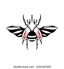 vector illustration of a beetle with wings