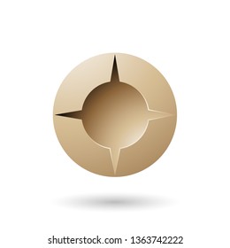 Vector Illustration of Beige and Bold Shaded Round Icon isolated on a white background