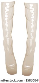 Vector illustration of beige long boots