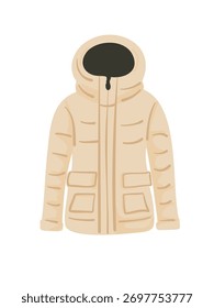 vector illustration beige puffer coat design