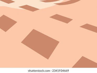 Vector illustration of beige square background. Chocolate square like building window elements with soft gradient. Dynamic shapes composition elements for wallpaper and digital resources.