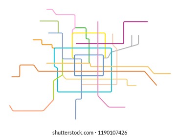 Vector Illustration Of The Beijing Subway Map, China