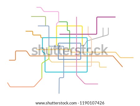 Vector illustration of the Beijing Subway Map, China