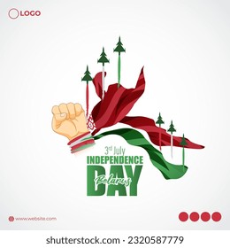 Vector illustration of Belarus Independence Day 3 July social media story feed mockup template