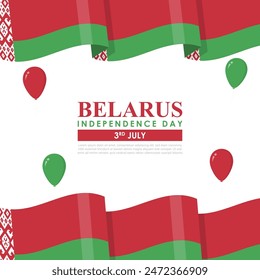 Ilustración vectorial de Bielorrusia Día de la Independencia Plantilla de medios sociales
