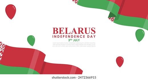 Vector illustration of Belarus Independence Day social media feed template