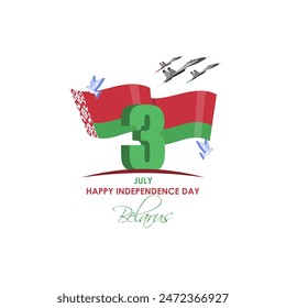 Vector illustration of Belarus Independence Day social media feed template