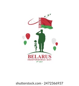 Vector illustration of Belarus Independence Day social media feed template
