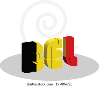 Vector illustration of Belgian Flag in puzzle isolated on white background