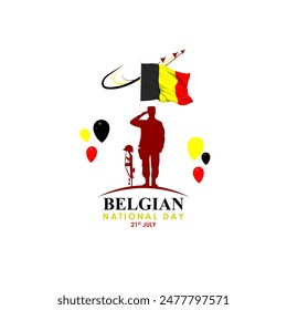 Vector illustration of Belgian National Day social media feed template
