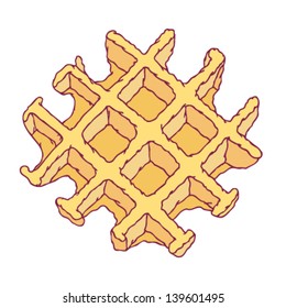 Vector illustration of Belgian Waffle.