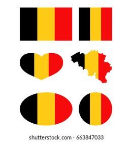 vector illustration of Belgium flag and map