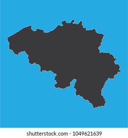 vector illustration of Belgium map . blue background