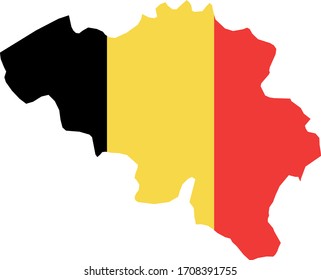 Vektorillustration-Abbildung der belgischen Karte mit Flaggenangabe