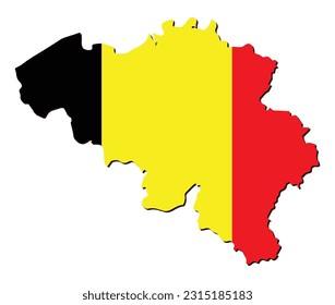 vector illustration of Belgium map and flag